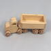 Handmade Wood Toy Semi Tractor Trailer Truck Crafted from Unfinished Bare Wood From My Play Pal Collection