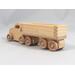 Handmade Wood Toy Semi Tractor Trailer Truck Crafted from Unfinished Bare Wood From My Play Pal Collection