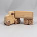 Handmade Wood Toy Semi Tractor Trailer Truck Crafted from Unfinished Bare Wood From My Play Pal Collection