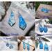 Snowflake Blue/Silver Alcohol Ink and Resin dangle earrings