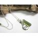 Green sea glass charm necklace