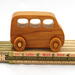 Wood Toy Car, MiniVan, Micro Bus, Handmade, Finished with Amber Shellac, From My Play Pal Collection
