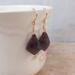 Raw Stone Earrings with Natural Ruby Gemstones