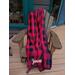 buffalo plaid personalized blanket, cabin throw with embroidered name