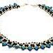 Silver Black Turquoise Beadweaving Necklace