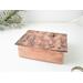 Hinge lid copper box with trees and hills and 5mm smooth black onyx gemstone on lid