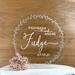 Silver Rustic Wreath Wedding Cake Topper - Personalized