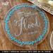 Blue Rustic Wreath Wedding Cake Topper - Personalized