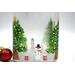 Close up of trees, snowmen and presents