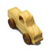 Handmade wooden toy pickup truck finished with a blend of mineral oil and beeswax and painted with metallic sapphire blue trim.