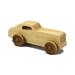 Handmade wooden toy car finished with mineral oil and beeswax, for kids aged three and up.