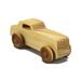 Handmade wooden toy car finished with mineral oil and beeswax, for kids aged three and up.