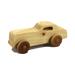 Handmade wooden toy car finished with mineral oil and beeswax, for kids aged three and up.