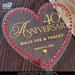 40th Anniversary Acrylic Cake Topper With Red Rhinestones And Painted Gold Text