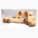 Handmade wooden toy truck play set includes three cars and a tractor-trailer finished with clear and amber shellac with metallic sapphire blue trim.