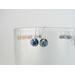 tiny disc dangle earrings, dark blue with white speckles
