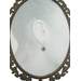 tiny disc dangle earrings, dark blue with white speckles