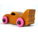 Handmade wooden toy bat car finished with amber shellac and trimmed with pink and black paint. Made to Order. Other colors are available.