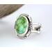 Sz 5 green, oval Verde Turquoise Sterling Silver Statement ring for women, light and dark green with gold veining, bezel set stone