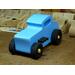 Handmade Wooden Toy Car Hot Rod 1932 Deuce Coupe, Painted With Nontoxic Baby Blue, Black, And Metallic Gold Acrylic Paint