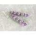 Amethyst pearl earrings wire wrapped in sterling silver