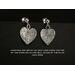Sterling silver heart earrings with sterling posts