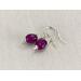 Berry chalcedony earrings wire wrapped with sterling silver filled wire and set with 925 silver ear wires.