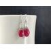 Berry quartz earrings with sterling accents and ear wires.