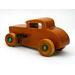 1932 Deuce Coupe Hot Rod Wooden Toy Car, Hand Finished with Amber Shellac and Metallic Emerald Green and Black Acrylic Paint