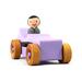 Hand-painted Lavender Wooden Toy Car inspired by the Hot Rod '27 T-Bucket with Metallic Purple and black trim and non-marring Amber Shellac wheels.