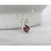Tiny Valentine Heart Necklace with Rhodolite Garnet