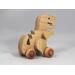 Handmade wooden push toy Tyrannosaurus Rex (T-Rex) dinosaur made from select grade hardwoods and finished with a non-toxic coating.