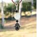 Prehnite and Black Tourmaline Protection Amulet Hamsa Keychain by Rock My Zen