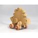 Handmade push toy stegosaurus crafted from select grade hardwoods and finished with a non-toxic coating.