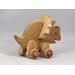 Handmade wooden push toy Triceratops dinosaur made from select grade hardwoods and finished with a non-toxic coating.