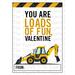 Printed Valentines Day Cards for School, Construction Valentines for Classroom, Printed Cards, Valentines Gift Tags, Truck Valentines for Kids