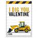 Printed Valentines Day Cards for School, Construction Valentines for Classroom, Printed Cards, Valentines Gift Tags, Truck Valentines for Kids