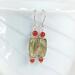 Faceted lemon smoky quartz earrings with carnelian accents in sterling silver.