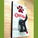 Personalized leash holder for wall with dog butt hook