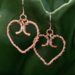 Copper wire heart earrings wire wrapped with sterling silver filled wire by MariesGems.