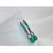 Faceted green onyx and faceted hematite earrings in sterling silver by MariesGems.
