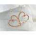 Silver wire heart earrings wire wrapped with copper wire by MariesGems.
