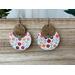 Wood and acrylic boho flower earrings