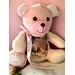 Pink Wedding Memory Bear with Picture of Bride and Groom