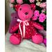 Pink Memory Bear with Flowers and a Ribbon