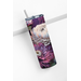 Purple Floral 20oz Tumbler, 3D Flower Design