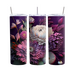 Purple Floral 20oz Tumbler, 3D Flower Design