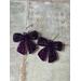Purple glitter bow earrings