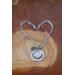 Silver chain link necklace featuring a white dog charm, Forever in my heart, and paw print acccent charms.