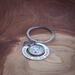 Silver forever in my heart key chain featuring your pet's photo and a paw print accent charm.